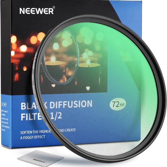 NEEWER 72mm Black Diffusion 1/2 Filter - Picture 1 of 9